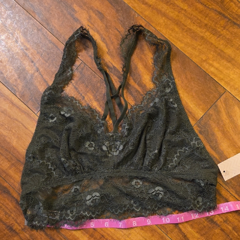 Candie's Lace Bralette in Dark Green